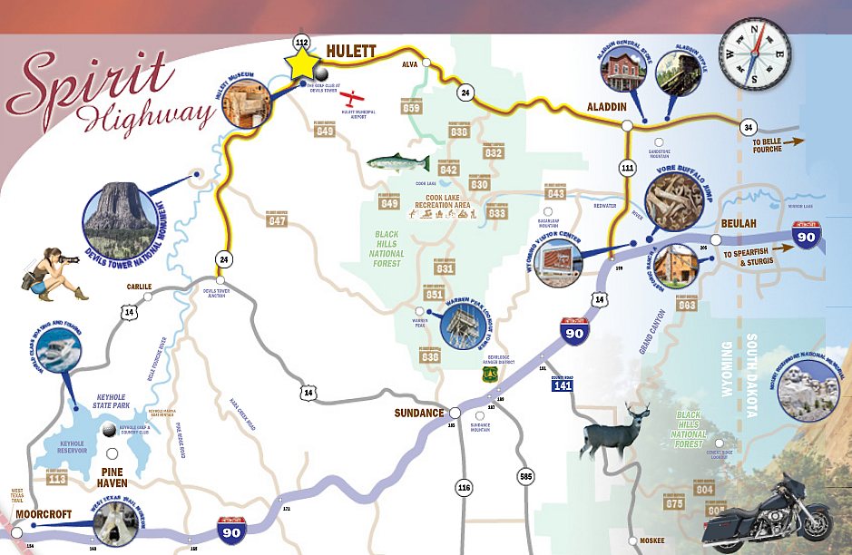 hulett map wyoming